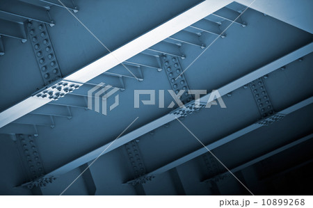 Abstract steel construction with beams and bolts junctions 10899268