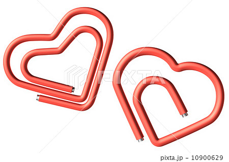 Two red paperclips heart Two red paperclips heart 10900629