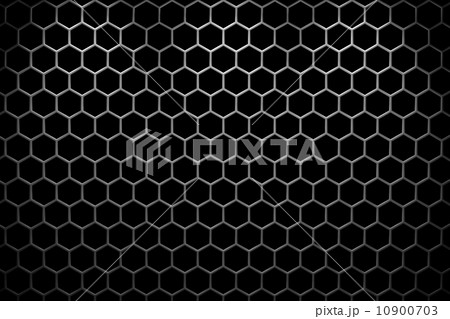 Steel grid with hexagonal holes under three spot lights 10900703