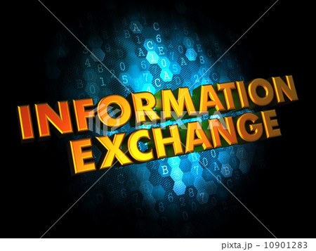 Information Exchange - Gold 3D Words. Information Exchange - Gold 3D Words. 10901283