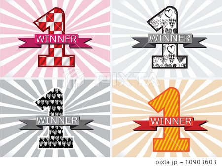 the Winner and Number One First Place sign simbol with ribbons 10903603