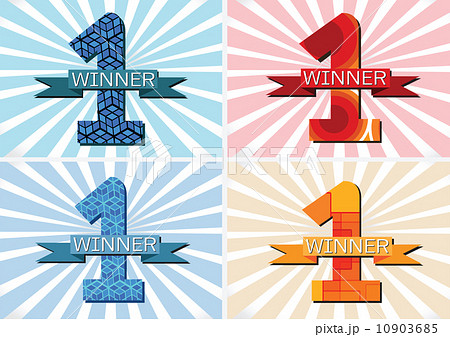the Winner and Number One First Place sign simbol with ribbons 10903685