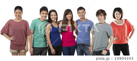 Happy group of Chinese friends. 10904343