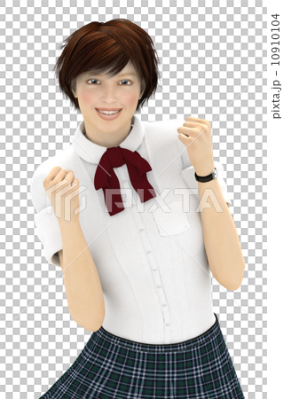ガッツポーズするうれしい表情の女子高生 合成用背景透過pngイラスト素材 ガッツポーズするうれしい表情の女子高生 合成用背景透過pngイラスト素材 10910104