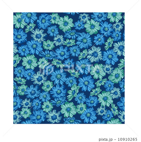 花柄ブルーのイラスト素材