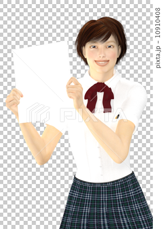 傳輸3DCG插圖素材為女子高中學生顯示測試結果 10910408
