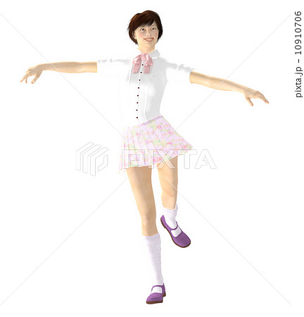 ダンスする女の子 合成用背景透過pngイラスト素材のイラスト素材