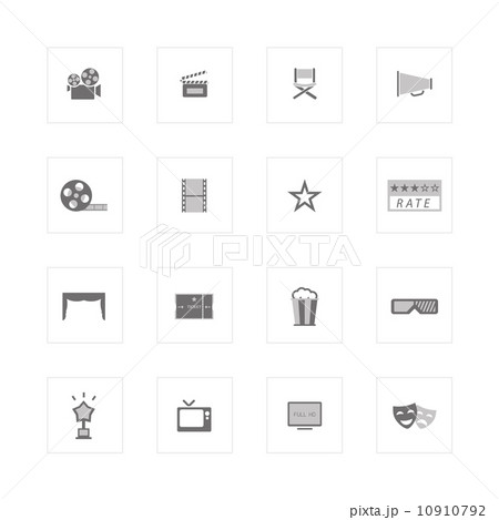 Movie and Cinema icons set. 10910792