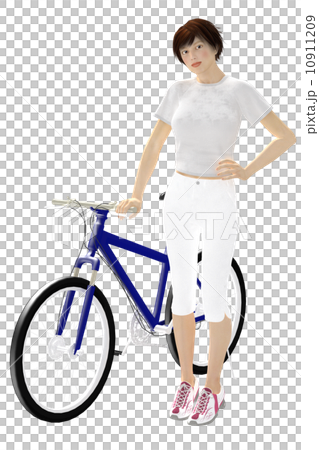 Mountain bike and young woman for synthetic background Transparent png illustration material Mountain bike and young woman for synthetic background Transparent png illustration material 10911209