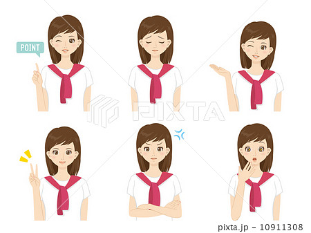 女性 夏 真夏 ウインク 笑顔のイラスト素材