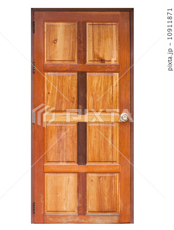 Wood door isolated on white 10911871