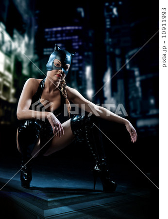 woman in latex cat costume 10911993