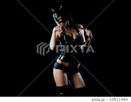 woman in latex cat costume 10911994