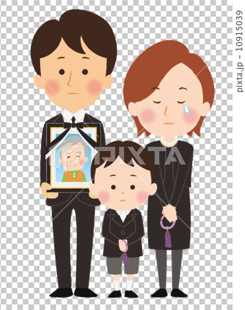 葬儀・仏事イラスト_遺族 10915039