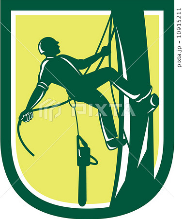 Lumberjack Tree Surgeon Arborist Climbing Retro 10915211