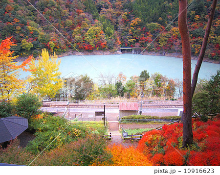 秋の紅葉真っ盛りな奥大井湖上駅 秋の紅葉真っ盛りな奥大井湖上駅 10916623