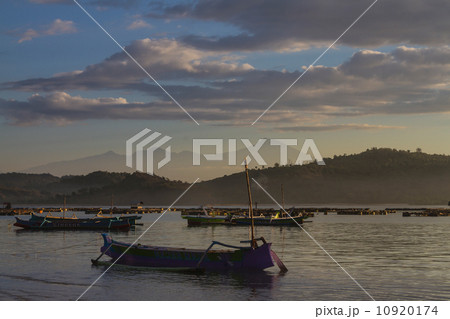 Fish boat at sunrise in Asia 10920174
