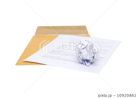 Isolated Crumpled paper on envelope 10920861