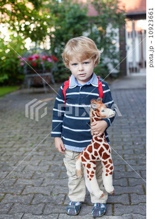 Adorable preschooler on way to school kindergarten summer 10923661