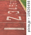Start point of race track with number 1-8 10926498