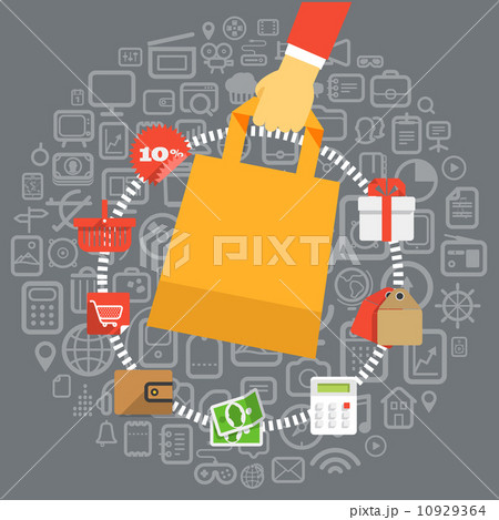 Shopping concept. Flat design elements Shopping concept. Flat design elements 10929364