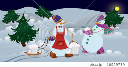 Snowmen are getting diner  banner 10929739