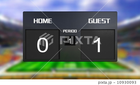 soccer match scoreboard guest win 0 & 1 soccer match scoreboard guest win 0 & 1 10930093