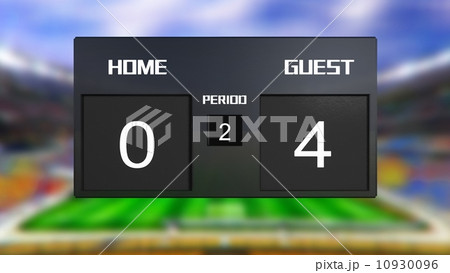 soccer match scoreboard guest win 0 & 4 10930096