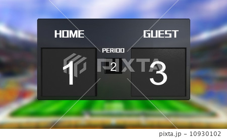 soccer match scoreboard guest win 1 & 3 10930102