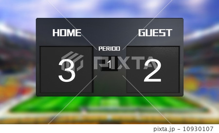 soccer match scoreboard home win 3 & 2 10930107