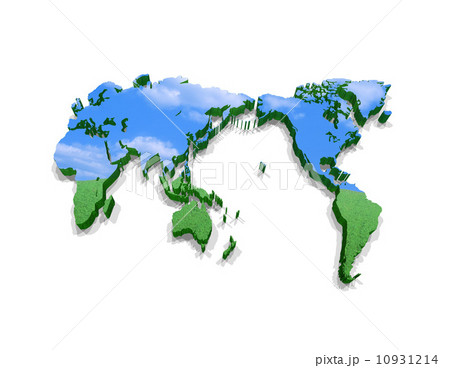 青空の世界地図/草原の丘陵 青空の世界地図/草原の丘陵 10931214