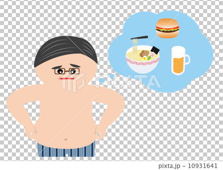 A middle-aged man who is concerned about the stomach of the stomach A middle-aged man who is concerned about the stomach of the stomach 10931641