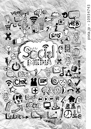 Hand doodle Business icon set idea design on crumpled paper Hand doodle Business icon set idea design on crumpled paper 10934743