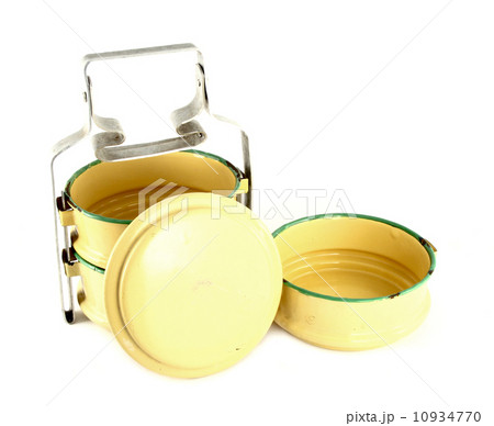 Metal Tiffin separate, Food Container On White Background Metal Tiffin separate, Food Container On White Background 10934770
