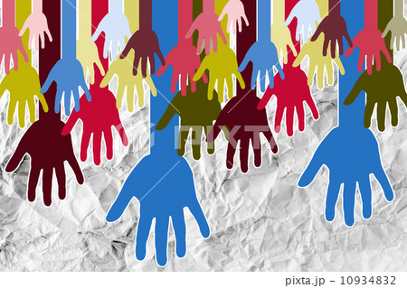 colorful silhouette hands background design 10934832