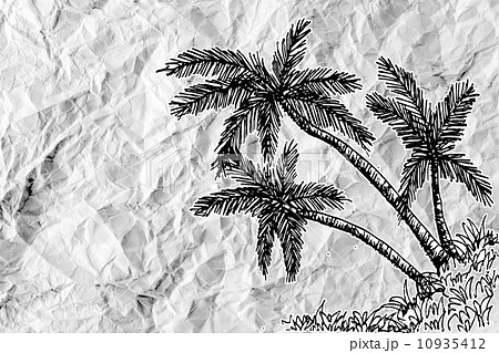 Set of trees with leaves on crumpled paper Set of trees with leaves on crumpled paper 10935412