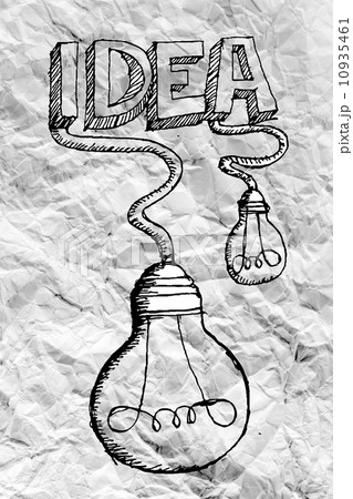 idea concept light bulb on crumpled paper 10935461