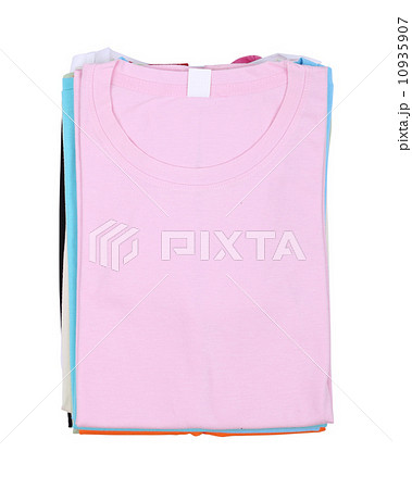 stack of colorful  t-shirt 10935907