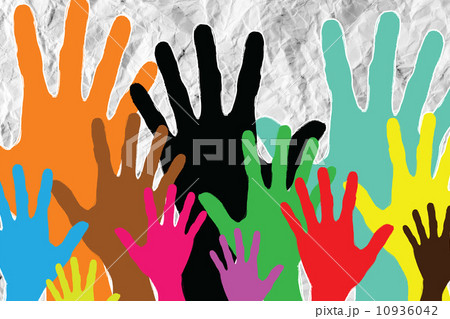 colorful silhouette hands background design 10936042
