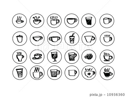 Coffee cup set or Tea cup icon collection design 10936360