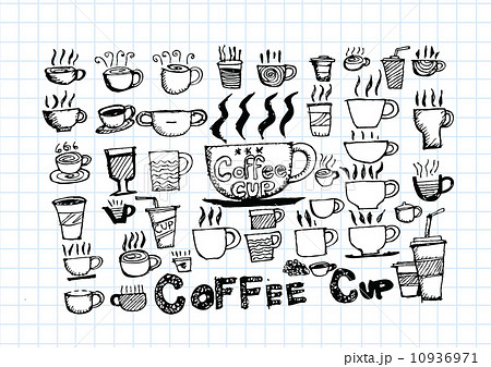 Coffee cup set hand drawing Coffee cup set hand drawing 10936971