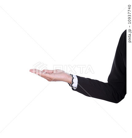 open palm hand gesture of business female hand 10937740