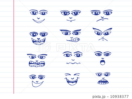Cartoon faces Set hand drawing illustration Cartoon faces Set hand drawing illustration 10938377