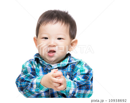 Asian baby boy shake his hand Asian baby boy shake his hand 10938692