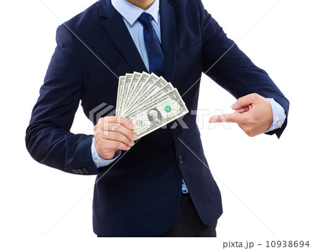 Business Man showing cash 10938694