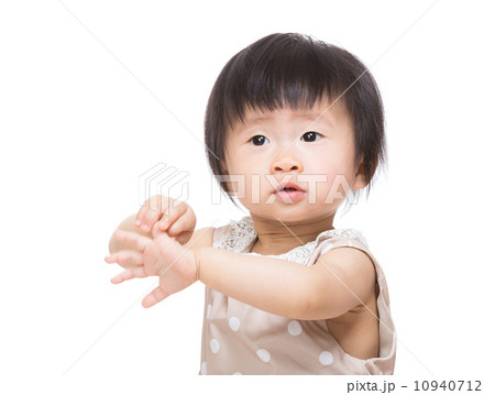 Baby touch her hand Baby touch her hand 10940712