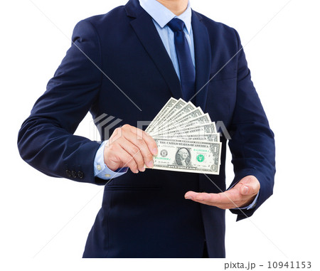Businessman showing money 10941153
