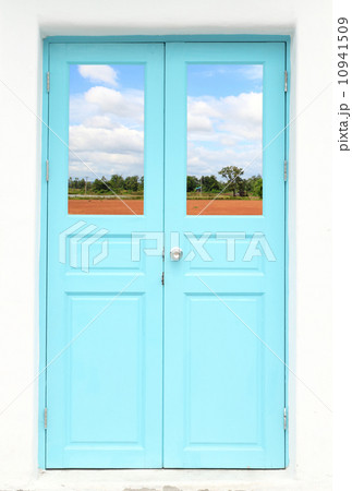 Greek style door with nature country Greek style door with nature country 10941509