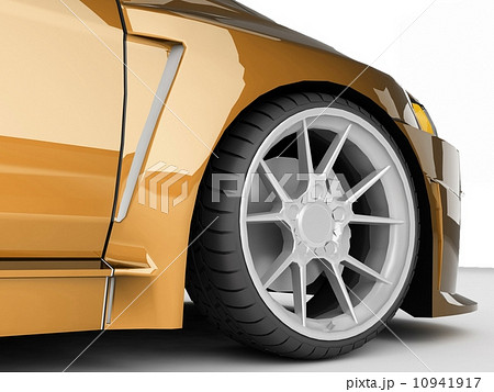 Closeup of wheels of machine on black background 10941917