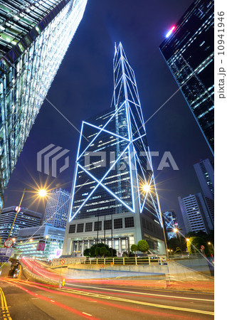Car light trail in Hong Kong at night 10941946